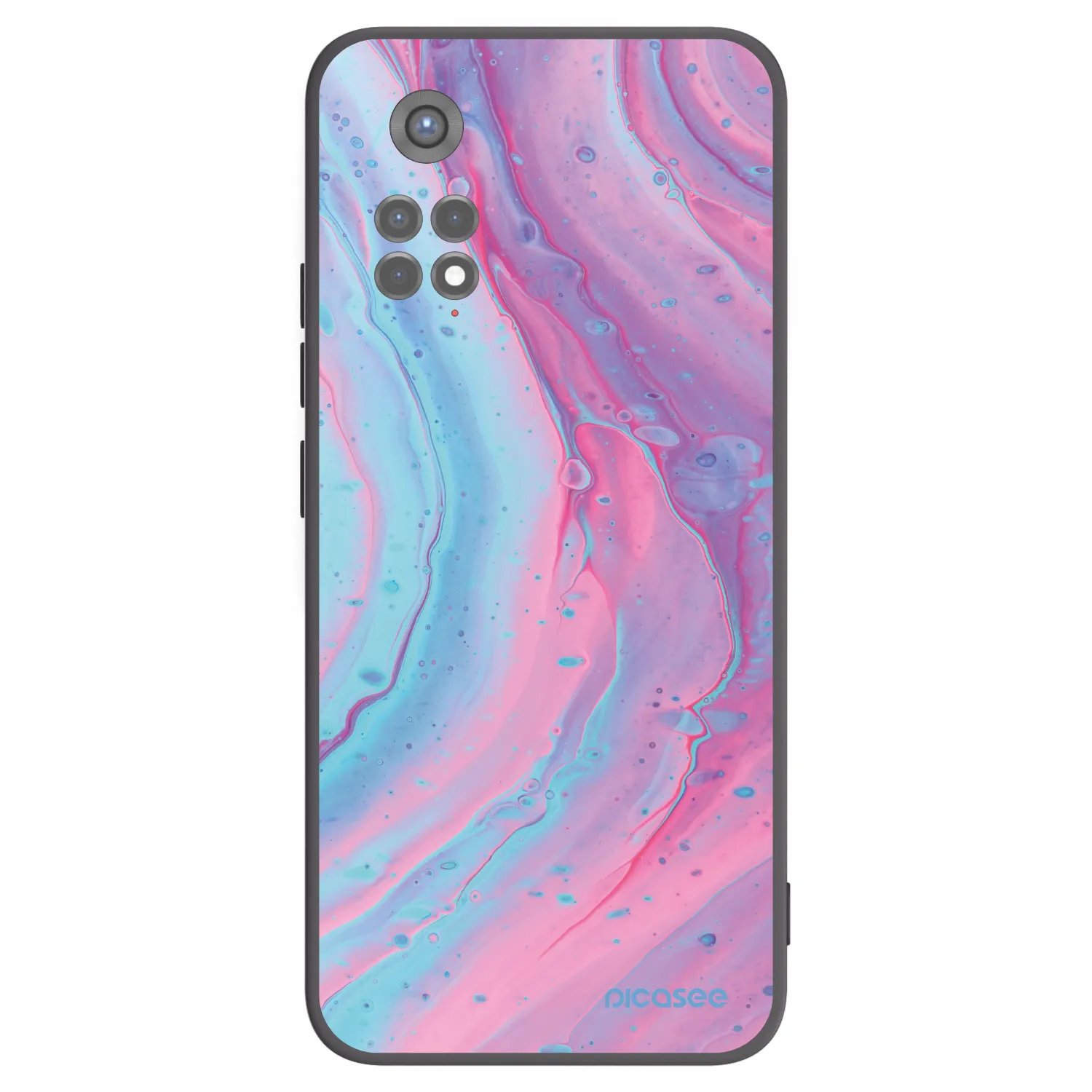 Picasee Μαύρη θήκη σιλικόνης για Xiaomi Redmi Note 11S 5G - Pink liquid