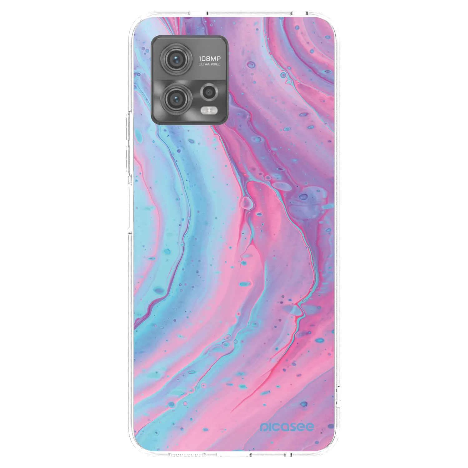 Picasee διαφανής θήκη σιλικόνης Motorola Moto G72 - Pink liquid