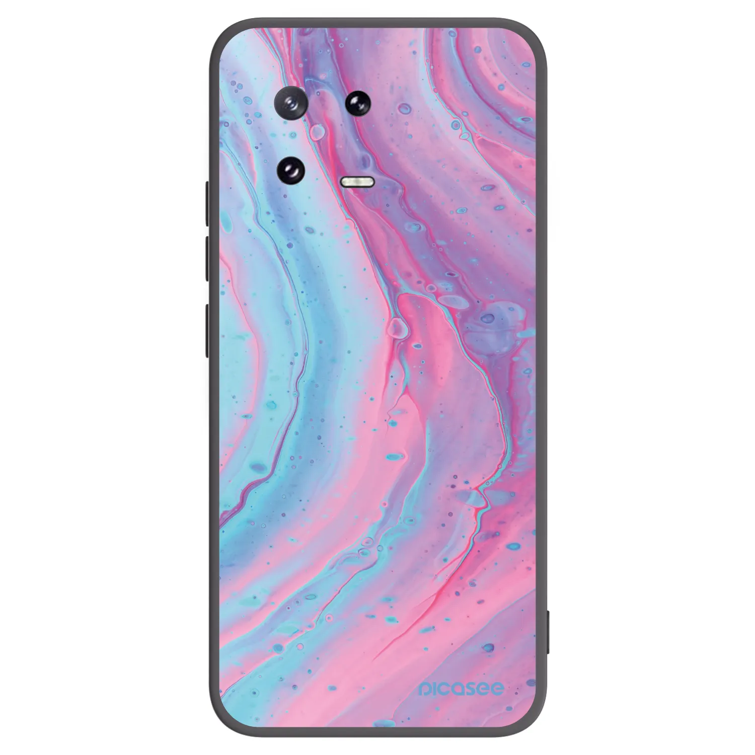 Picasee Μαύρη θήκη σιλικόνης για Xiaomi 13 Pro - Pink liquid