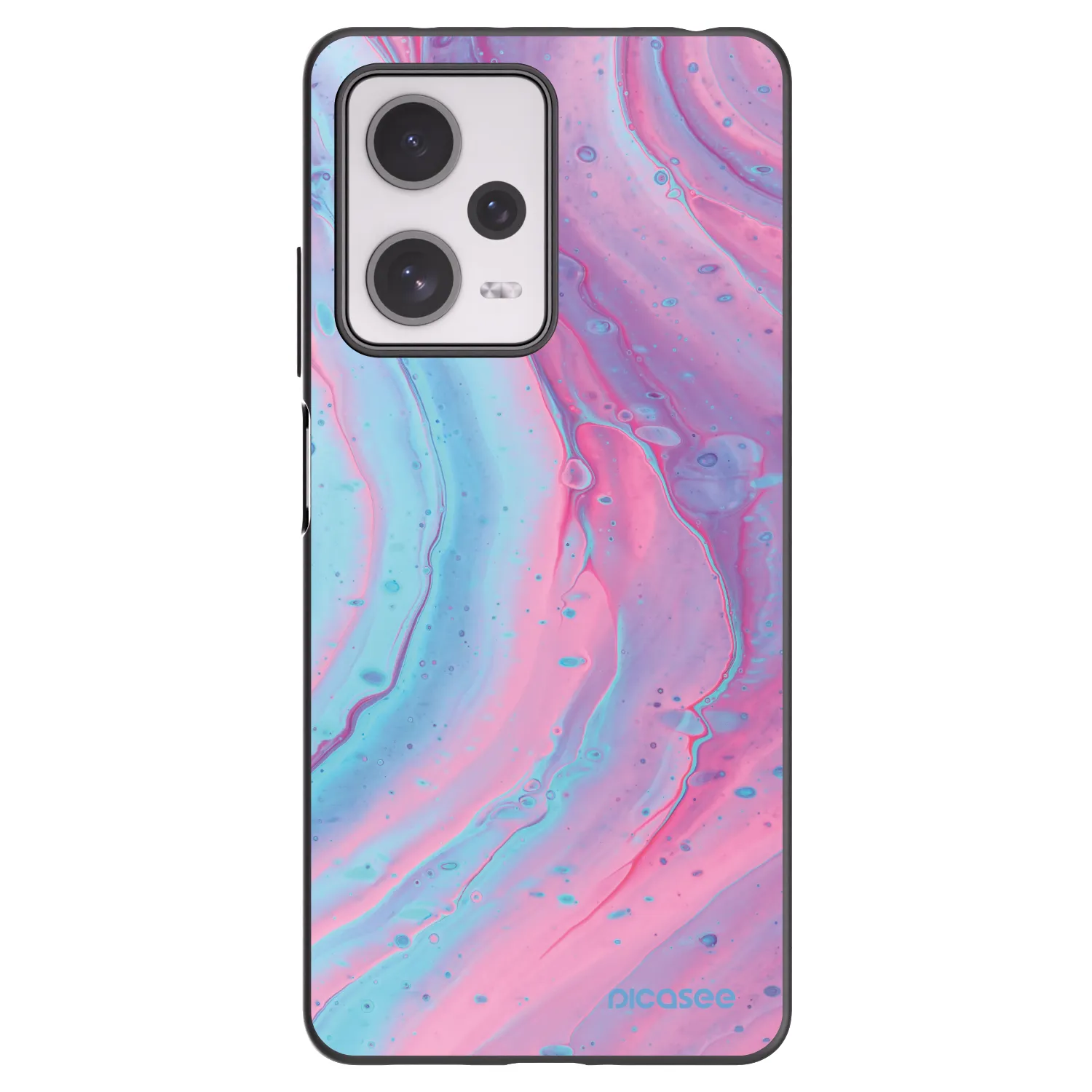 Picasee Μαύρη θήκη σιλικόνης για Xiaomi Redmi Note 12 Pro+ 5G - Pink liquid