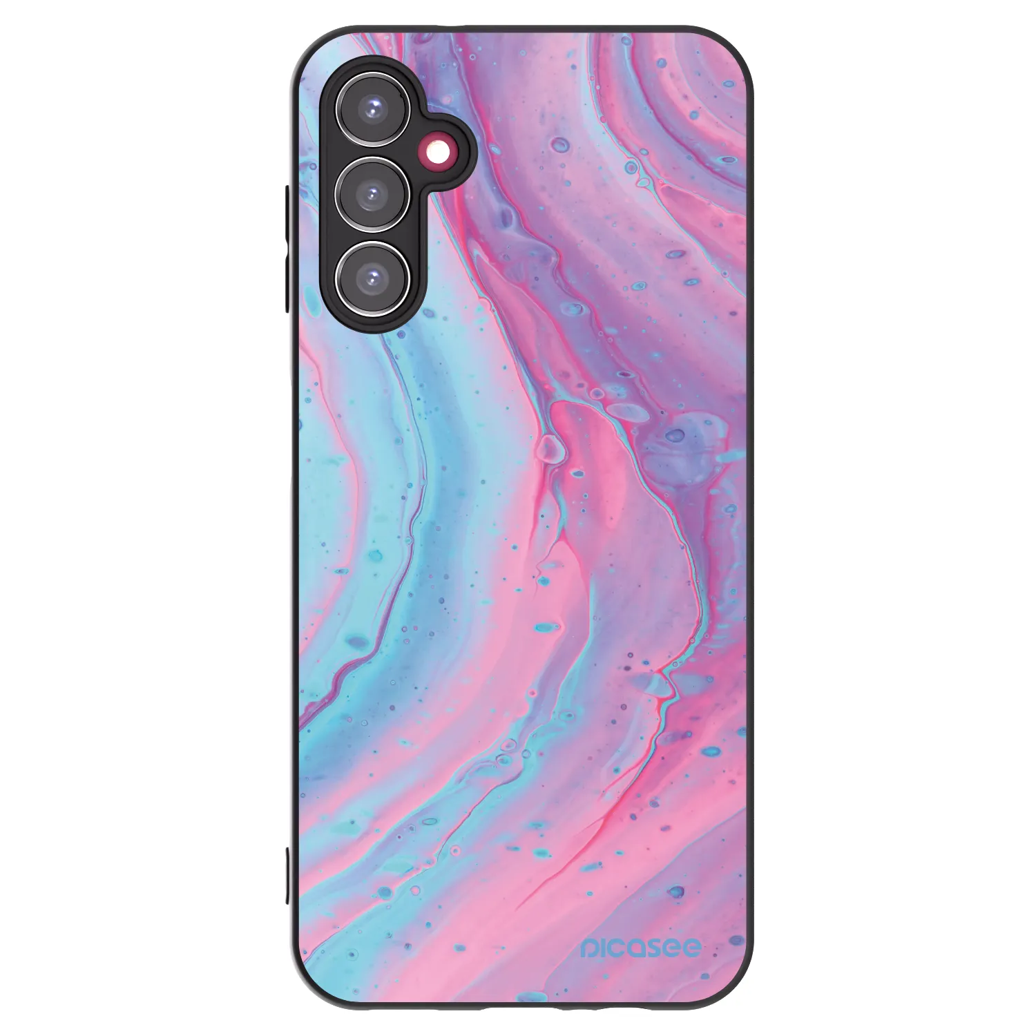 Picasee Μαύρη θήκη σιλικόνης για Samsung Galaxy A14 4G A145R - Pink liquid