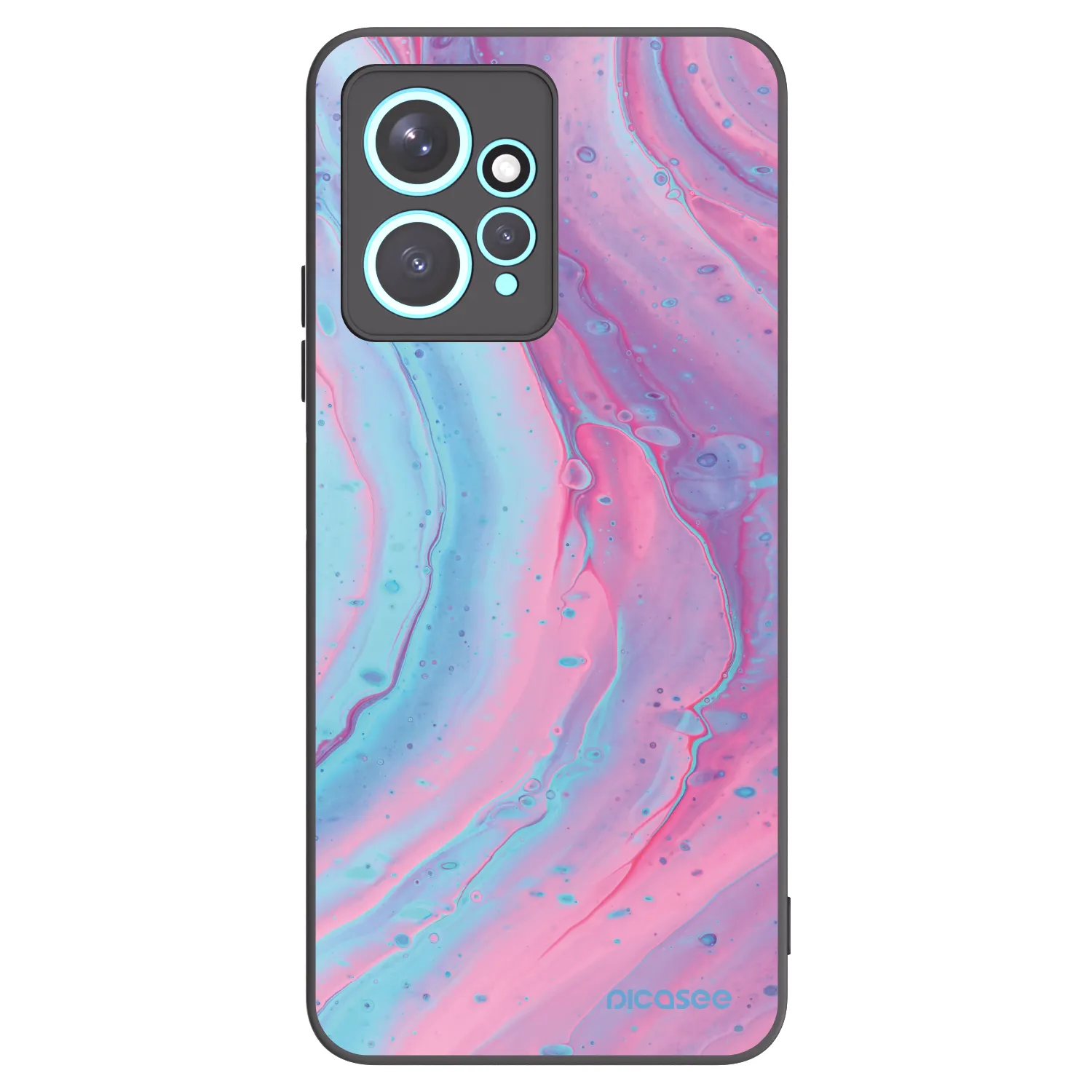 Picasee Μαύρη θήκη σιλικόνης για Xiaomi Redmi Note 12 4G - Pink liquid