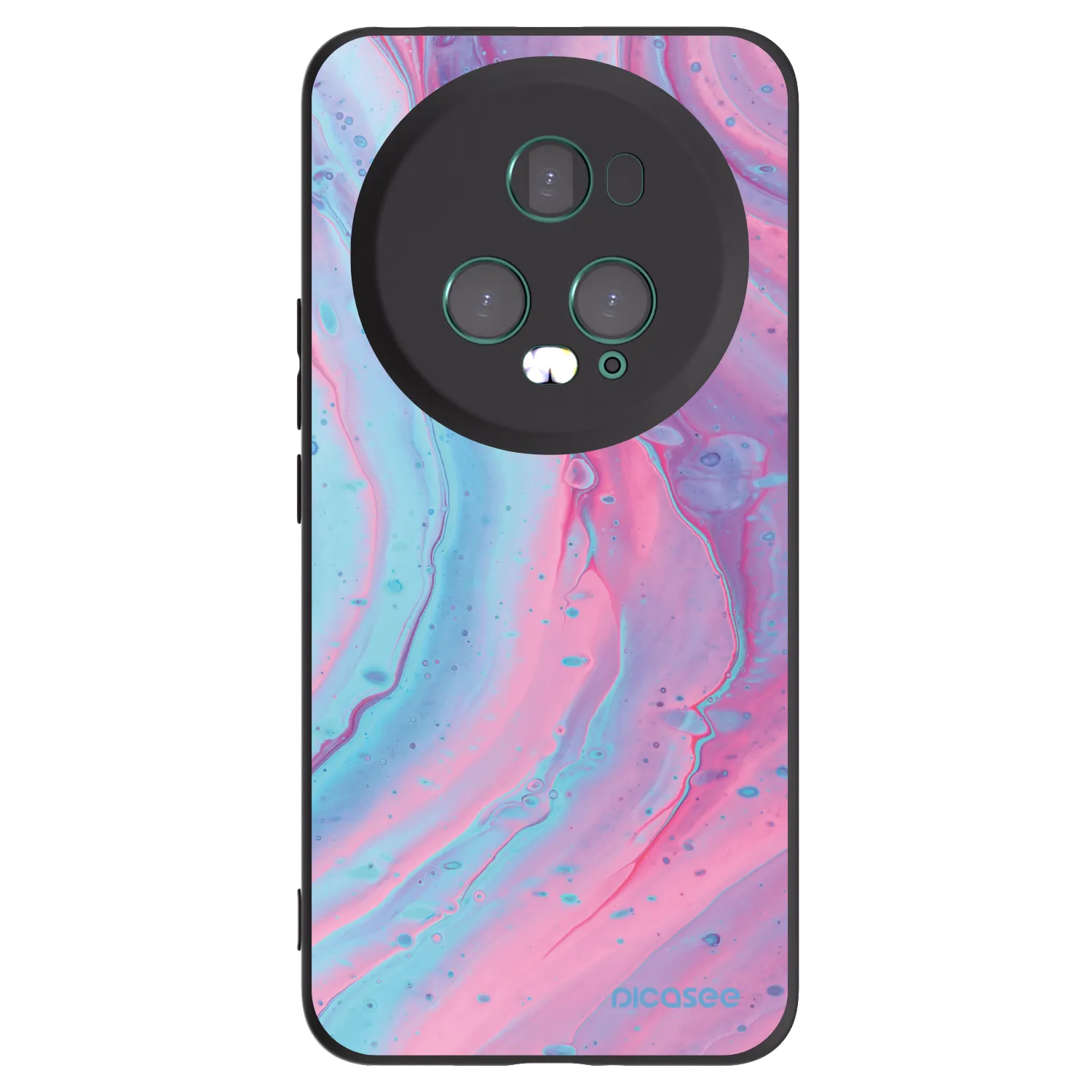 Picasee Μαύρη θήκη σιλικόνης για Honor Magic5 Pro - Pink liquid