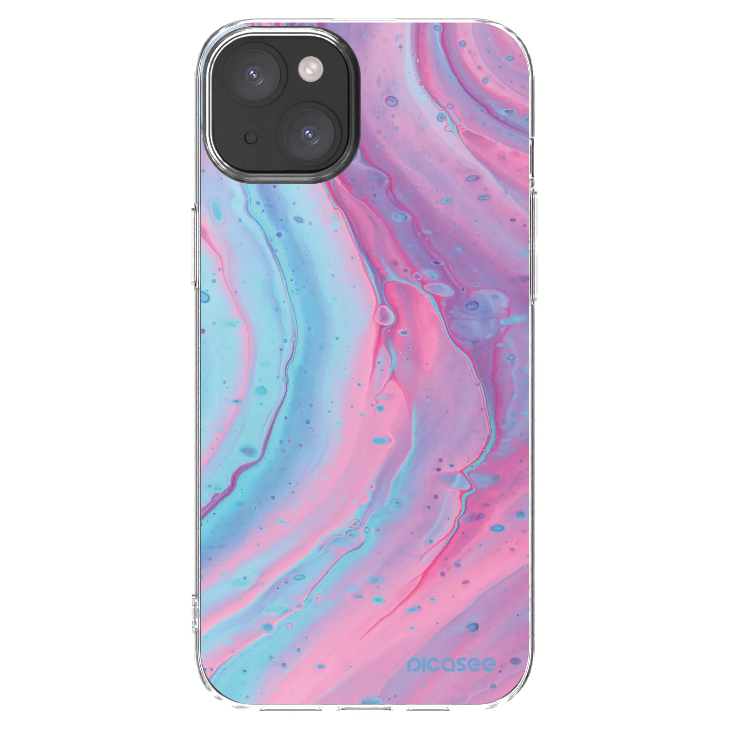 Picasee διαφανής θήκη σιλικόνης Apple iPhone 15 Plus - Pink liquid