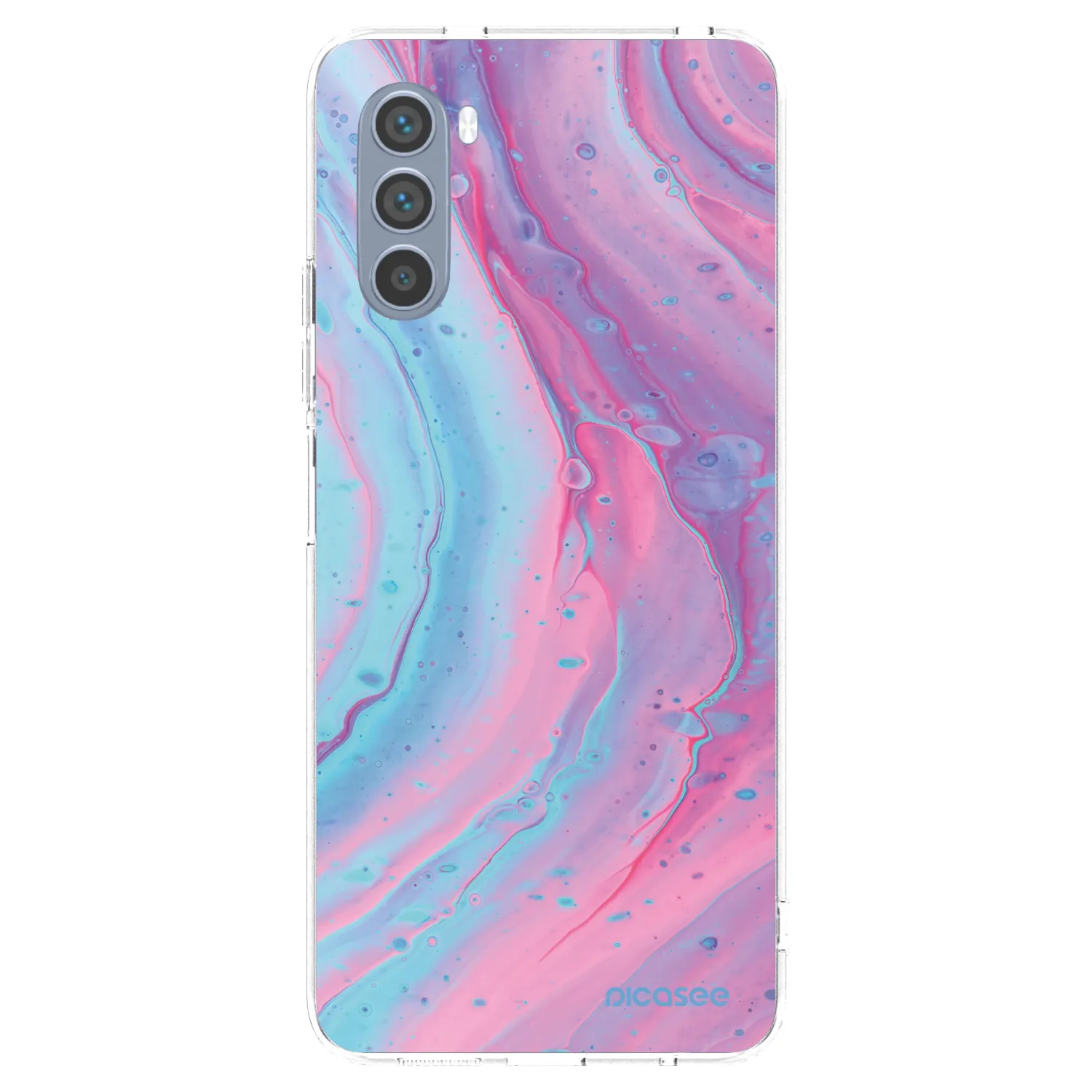 Picasee διαφανής θήκη σιλικόνης Motorola Moto G62 - Pink liquid