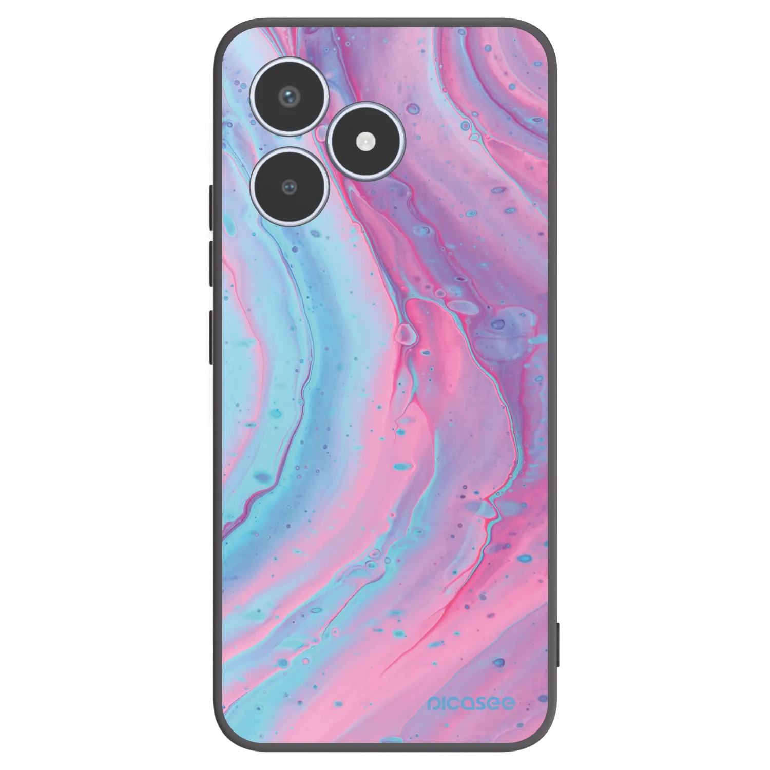 Picasee Μαύρη θήκη σιλικόνης για Realme C53 - Pink liquid