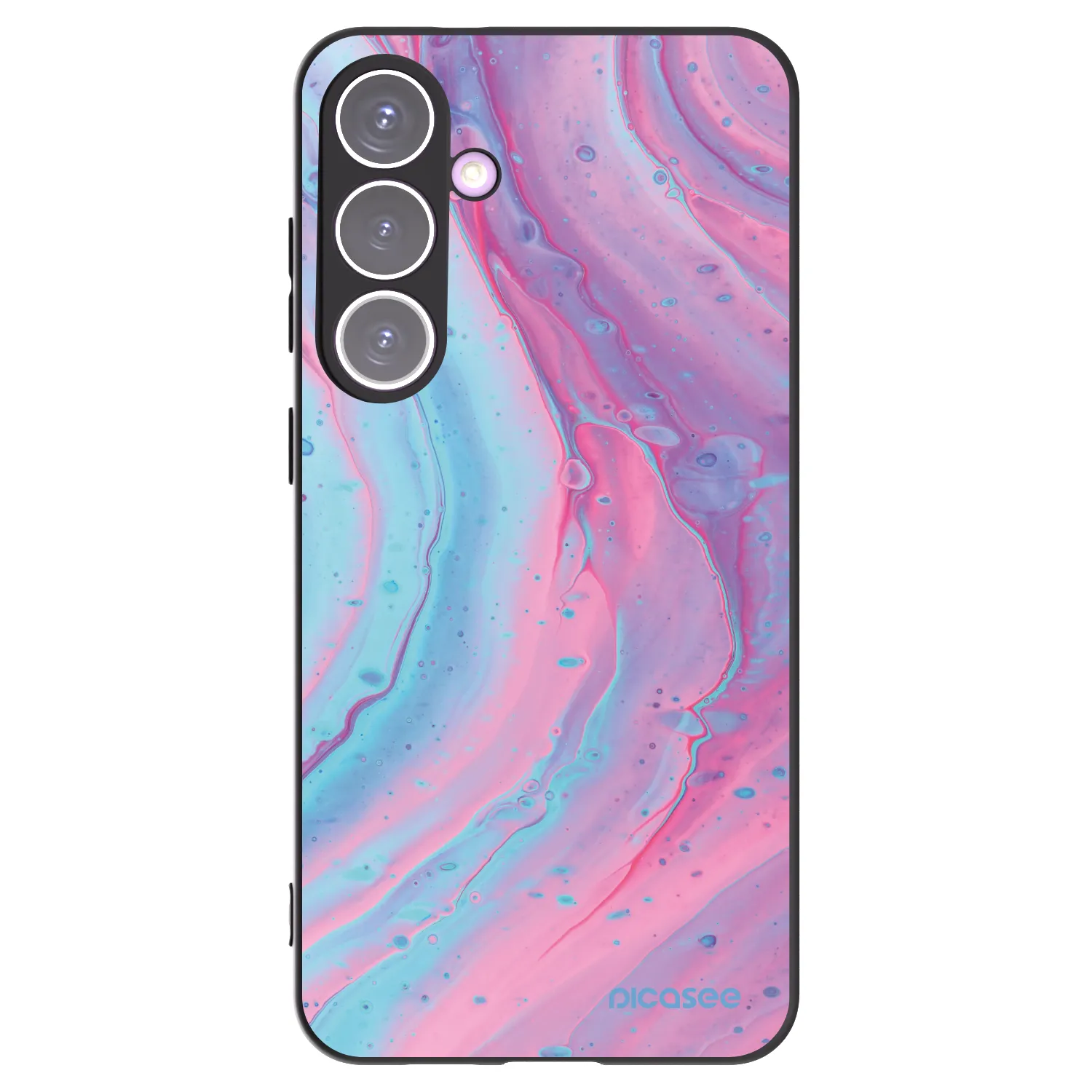 Picasee Μαύρη θήκη σιλικόνης για Samsung Galaxy S24+ S926B 5G - Pink liquid