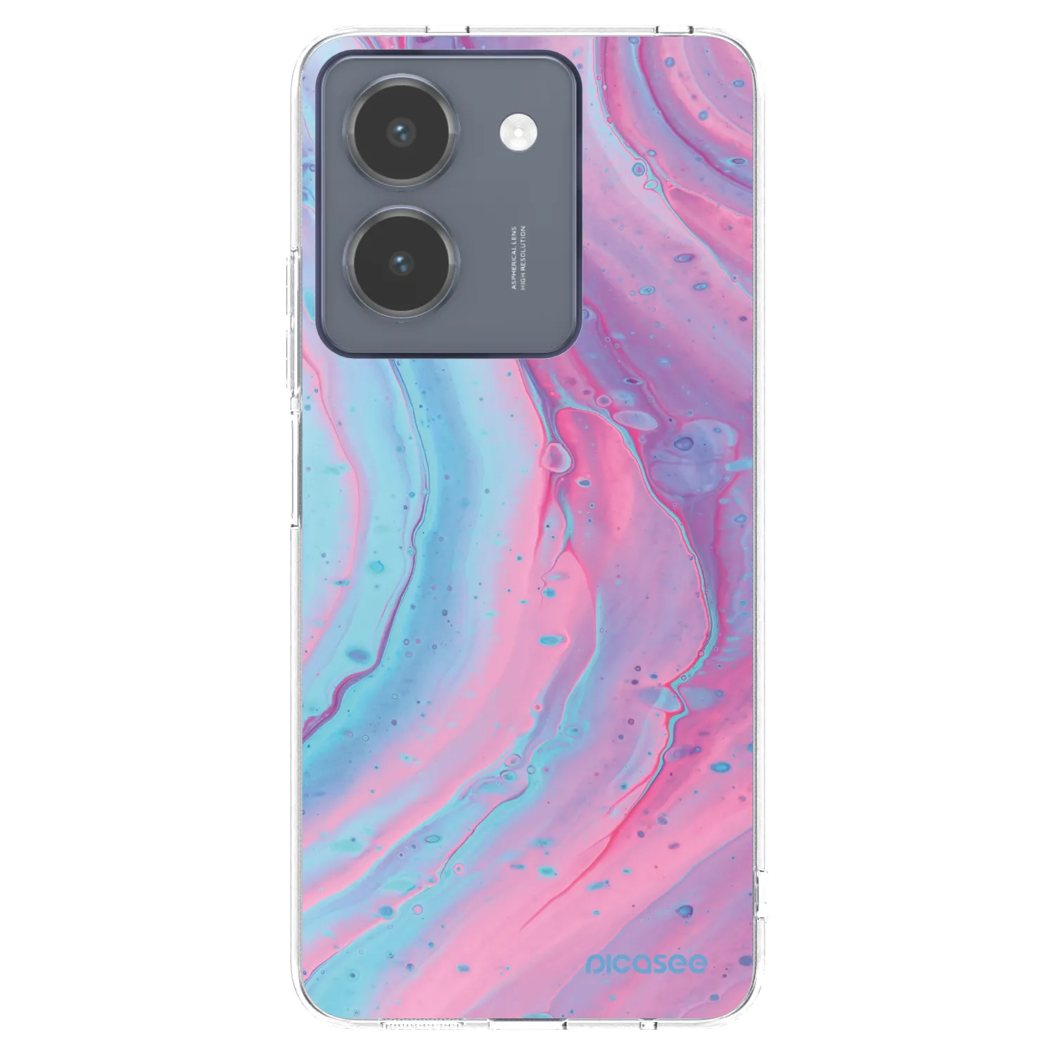 Picasee διαφανής θήκη σιλικόνης Vivo Y36 4G - Pink liquid