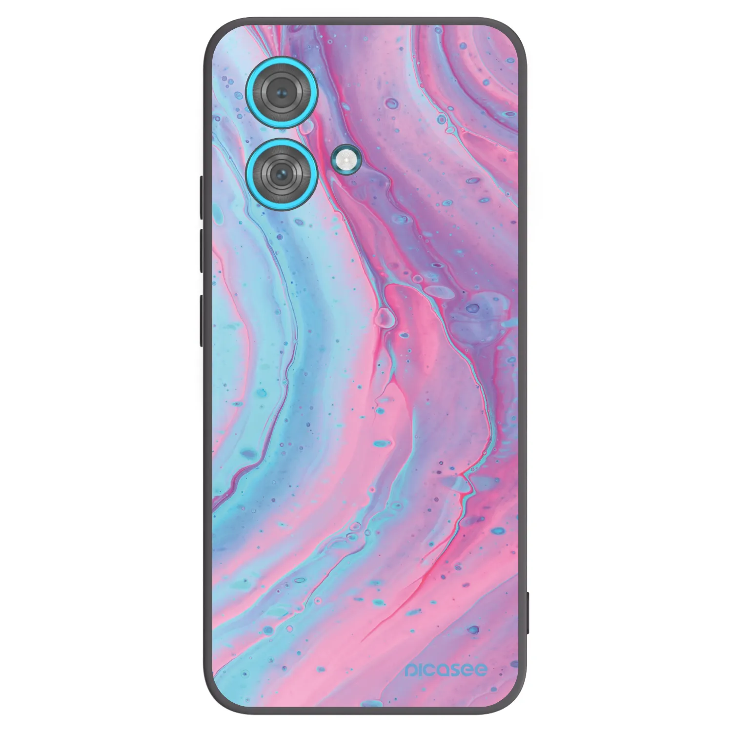 Picasee Μαύρη θήκη σιλικόνης για Motorola Edge 40 Neo - Pink liquid