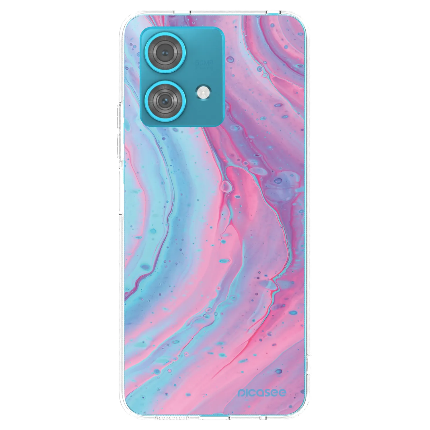 Picasee διαφανής θήκη σιλικόνης Motorola Edge 40 Neo - Pink liquid