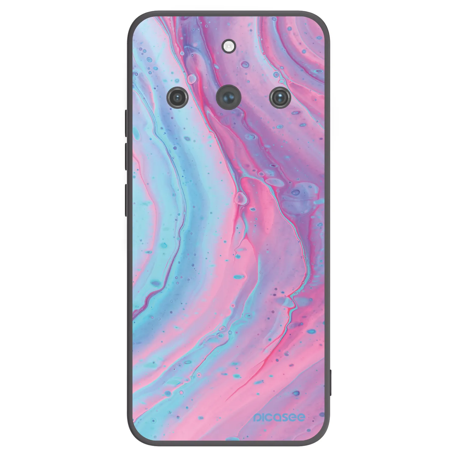 Picasee Μαύρη θήκη σιλικόνης για Realme 11 Pro+ - Pink liquid