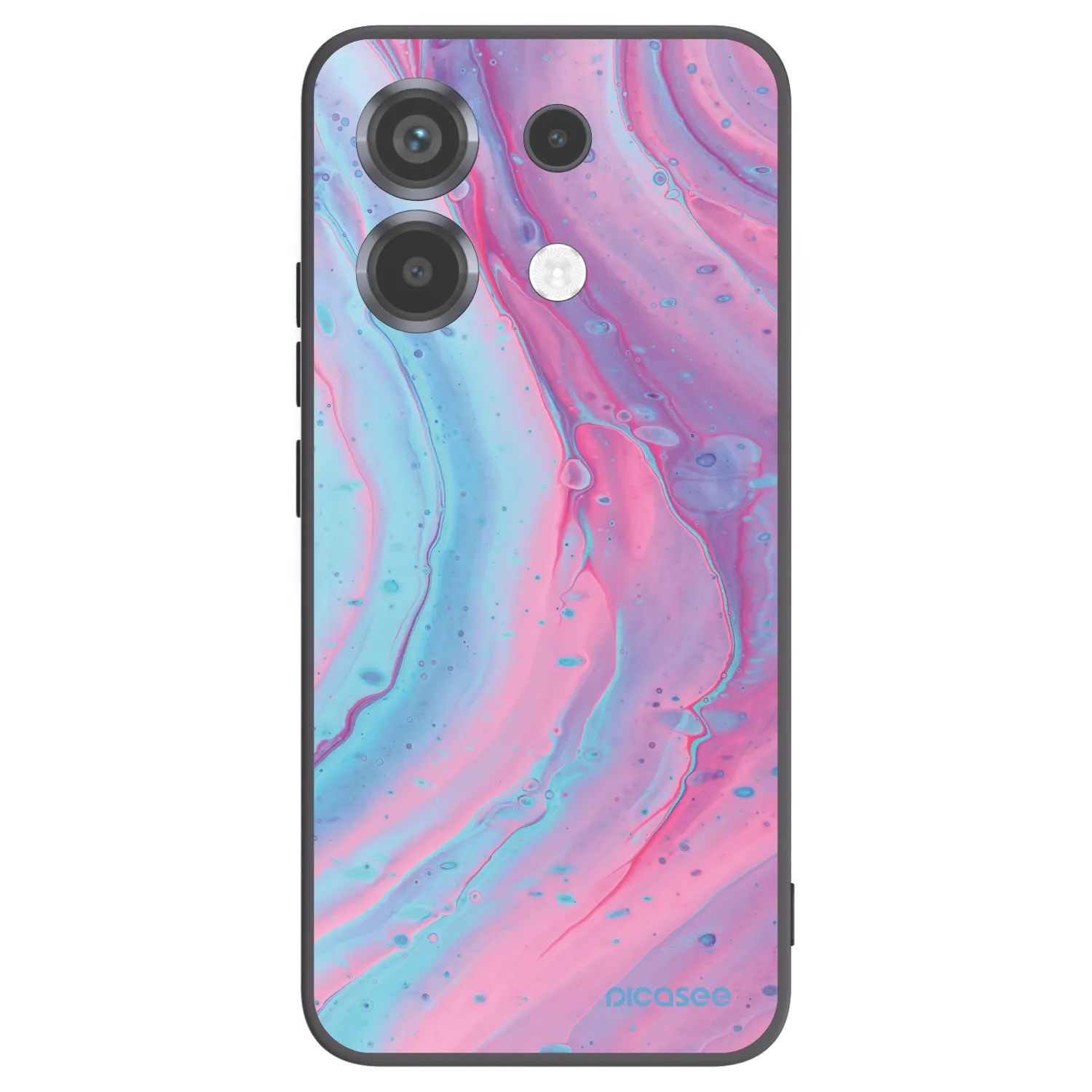 Picasee Μαύρη θήκη σιλικόνης για Xiaomi Poco X6 - Pink liquid