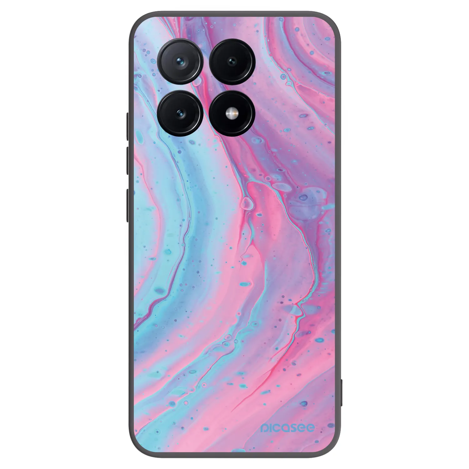 Picasee Μαύρη θήκη σιλικόνης για Xiaomi Poco X6 Pro - Pink liquid