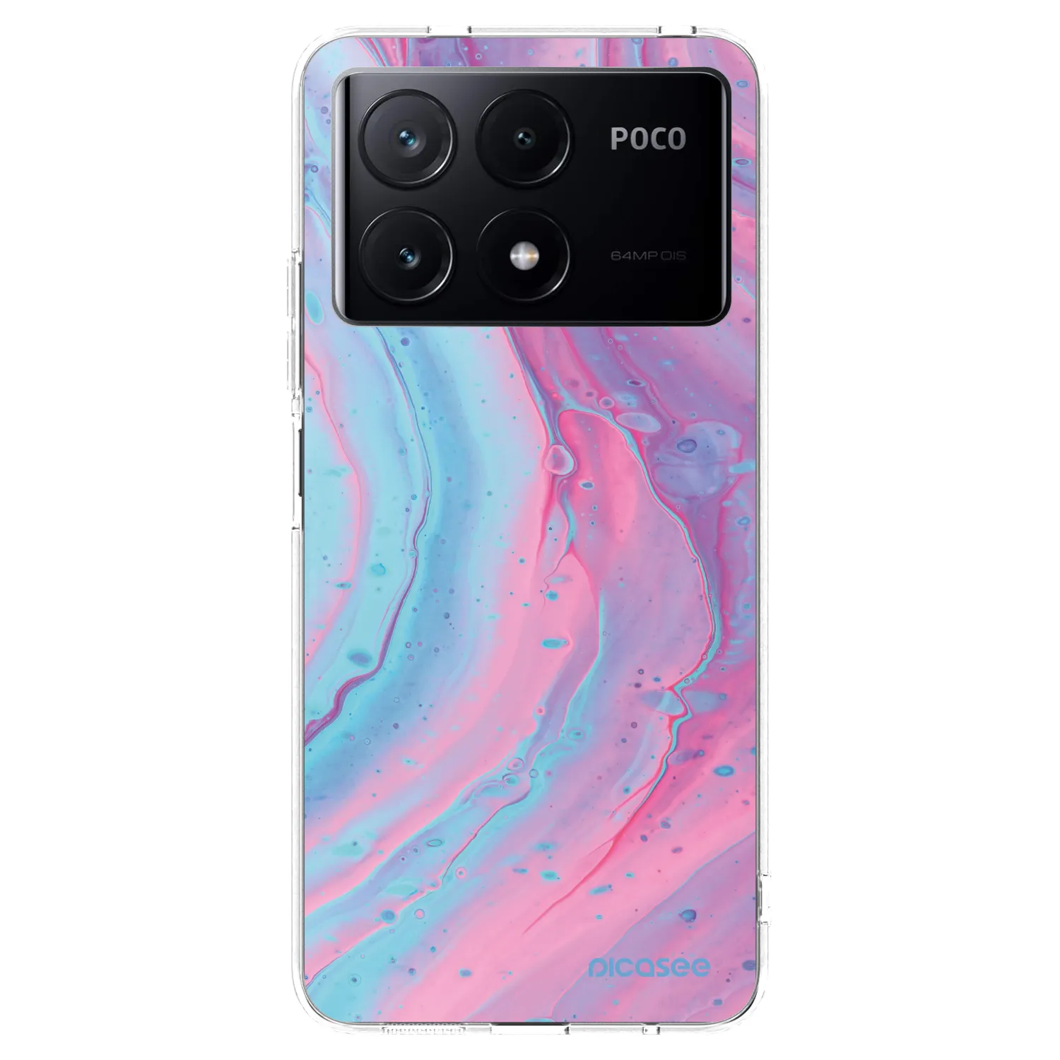 Picasee διαφανής θήκη σιλικόνης Xiaomi Poco X6 Pro - Pink liquid