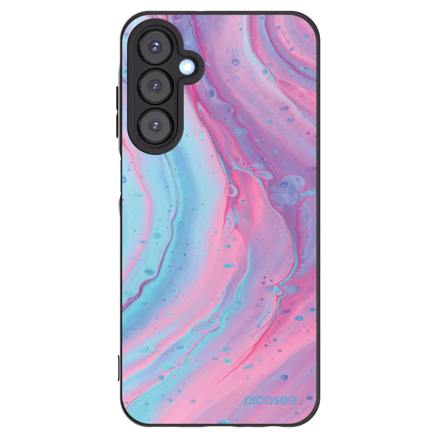 Picasee Μαύρη θήκη σιλικόνης για Samsung Galaxy A25 A256B 5G - Pink liquid