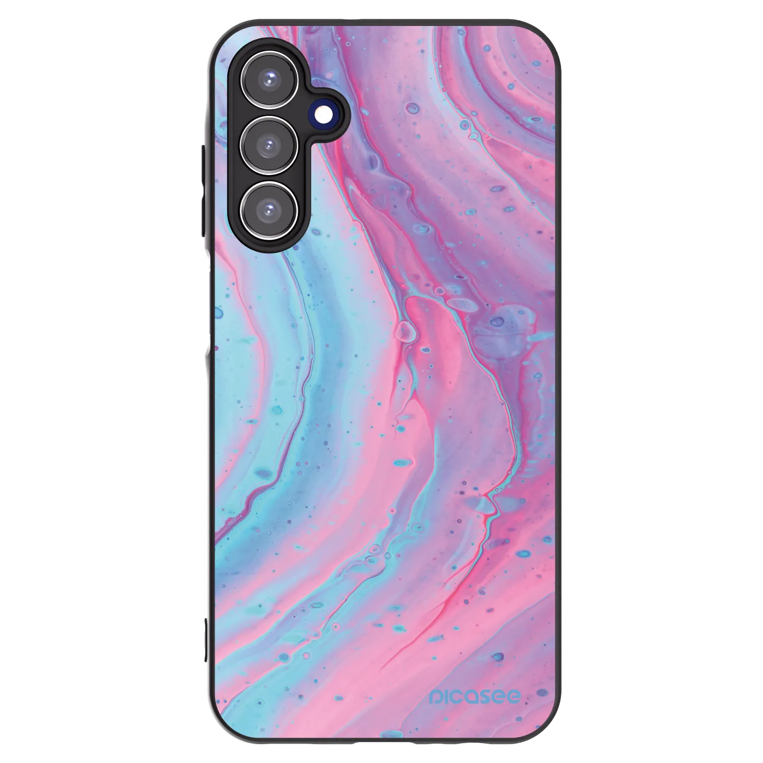 Picasee Μαύρη θήκη σιλικόνης για Samsung Galaxy A15 A156B 5G - Pink liquid