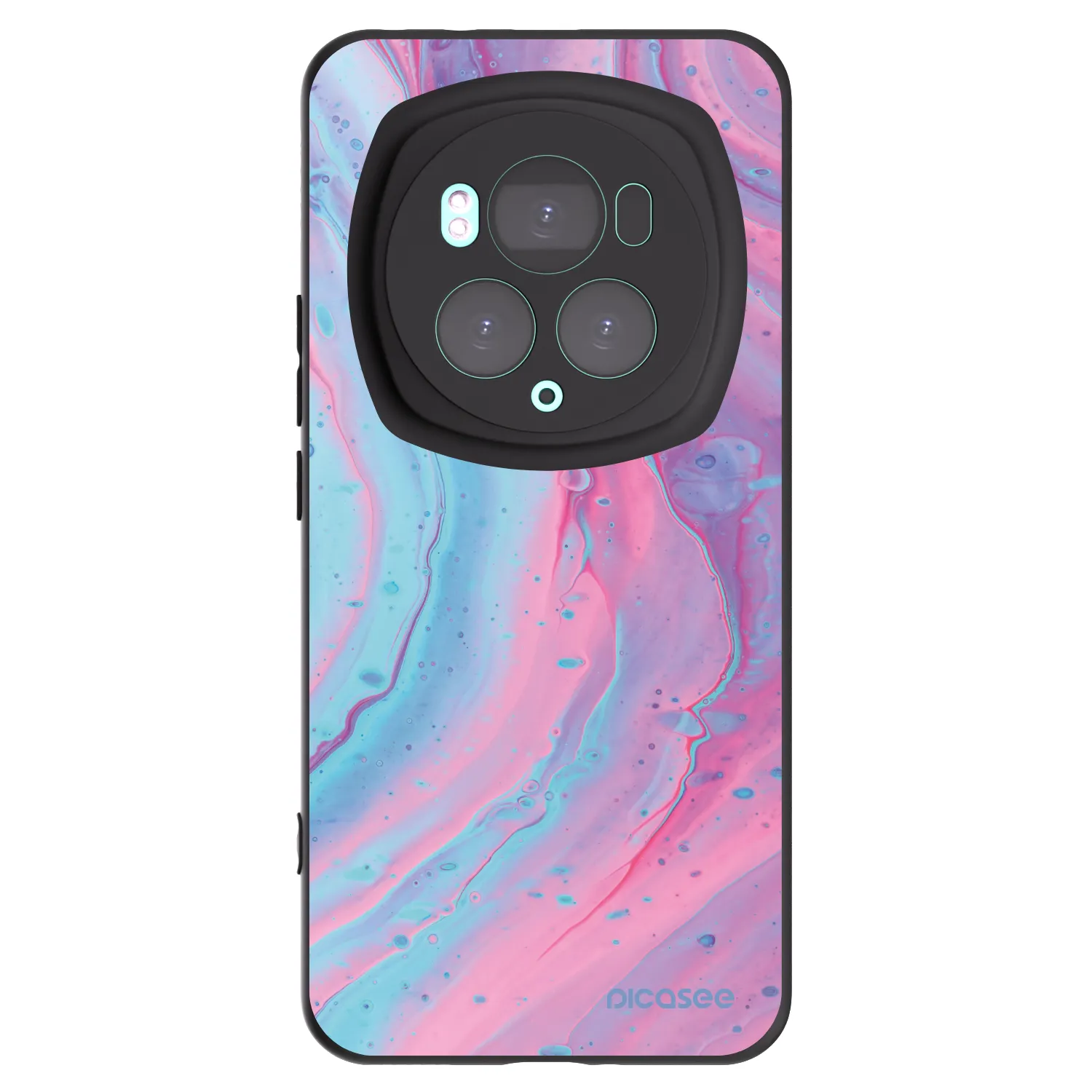 Picasee Μαύρη θήκη σιλικόνης για Honor Magic6 Pro - Pink liquid