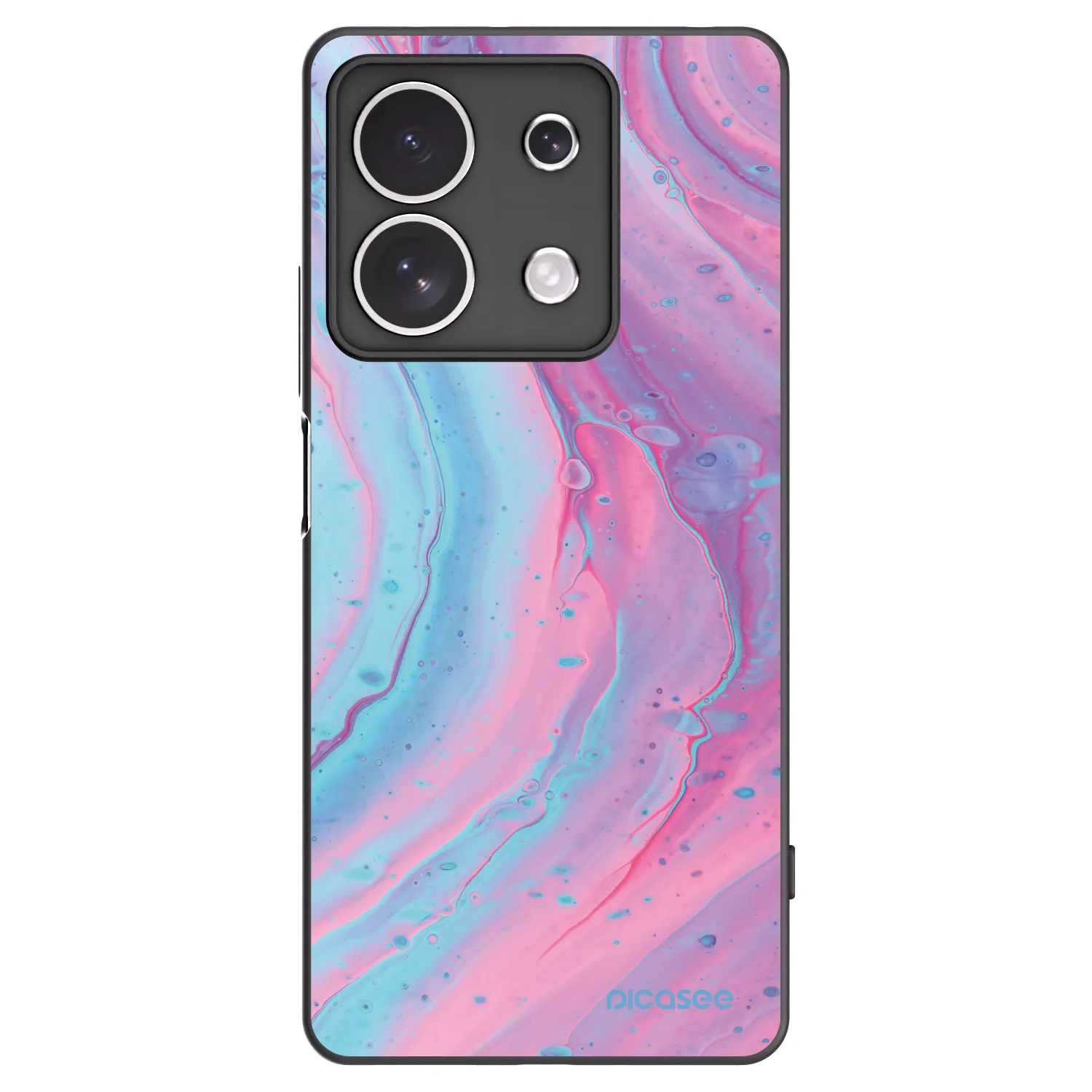 Picasee Μαύρη θήκη σιλικόνης για Xiaomi Redmi Note 13 4G - Pink liquid