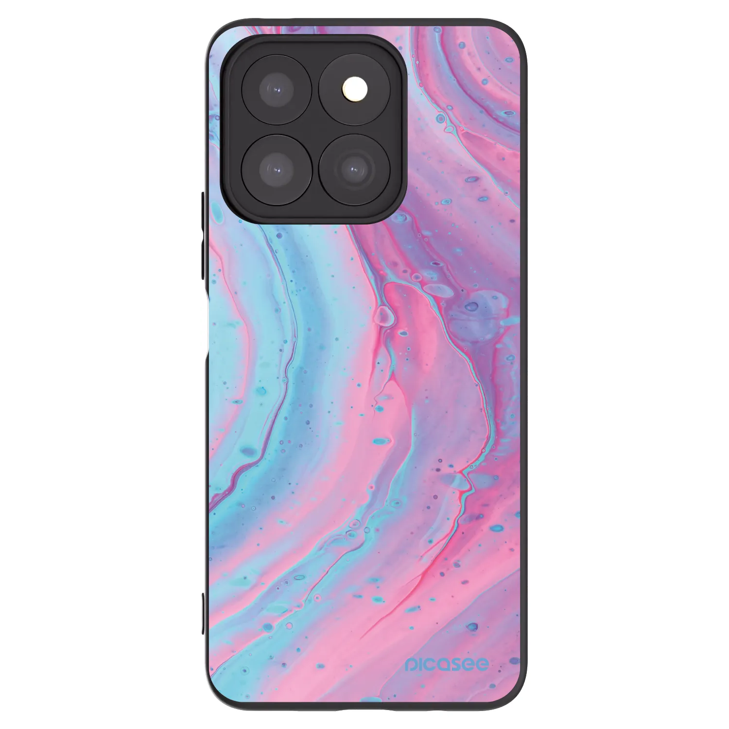 Picasee Μαύρη θήκη σιλικόνης για Honor X8b - Pink liquid