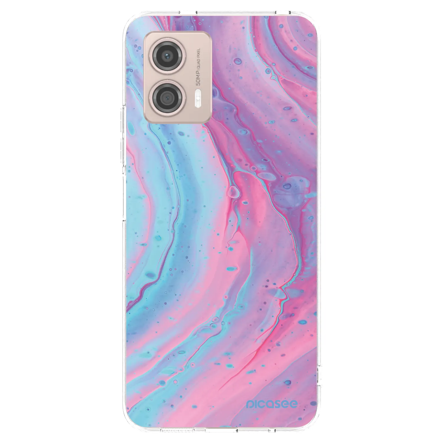 Picasee διαφανής θήκη σιλικόνης Motorola Moto G53 5G - Pink liquid