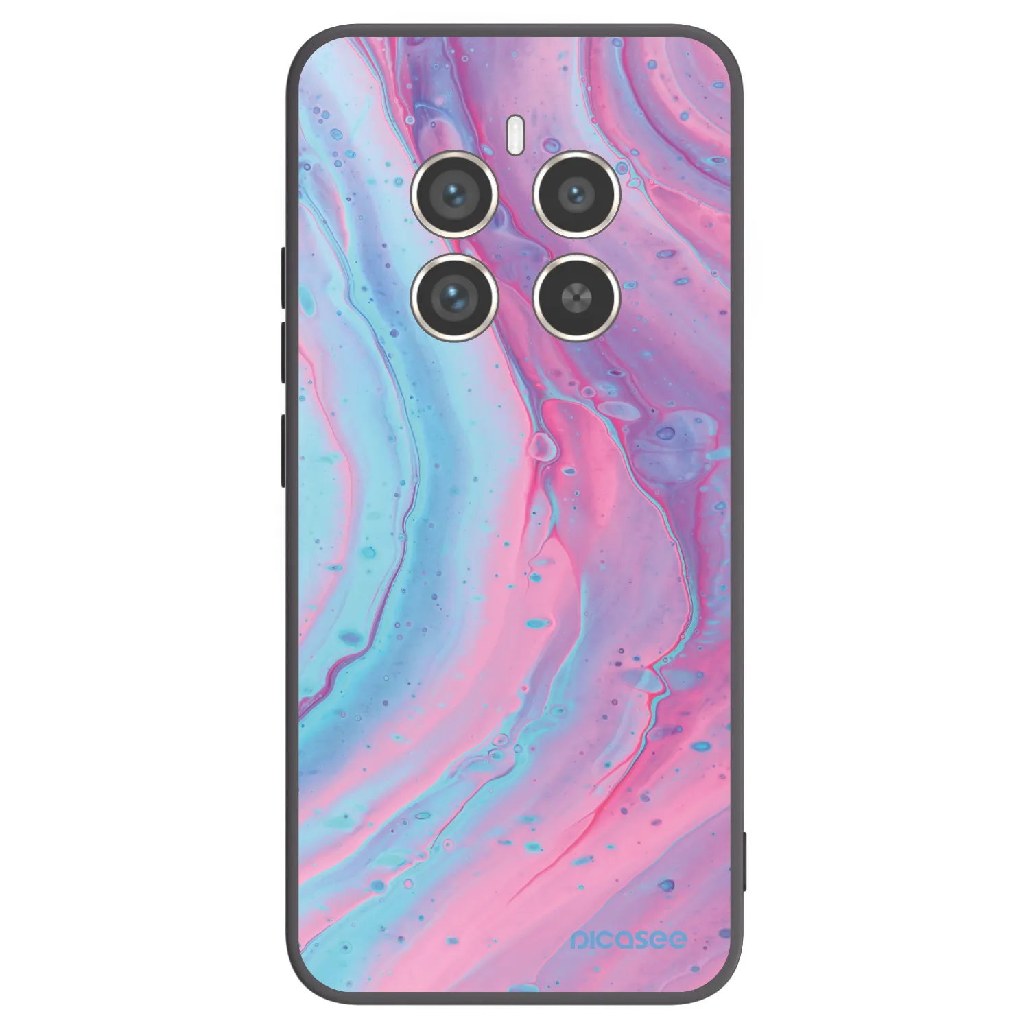 Picasee Μαύρη θήκη σιλικόνης για Realme 12 Pro 5G - Pink liquid