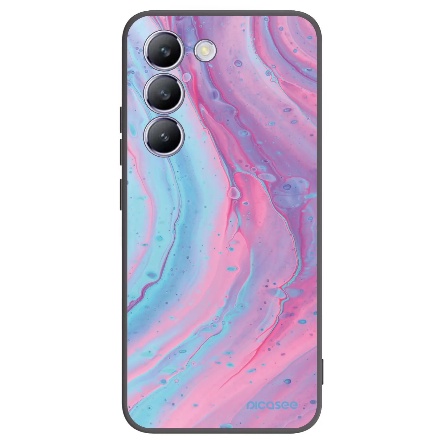 Picasee Μαύρη θήκη σιλικόνης για Vivo V40 SE 5G - Pink liquid