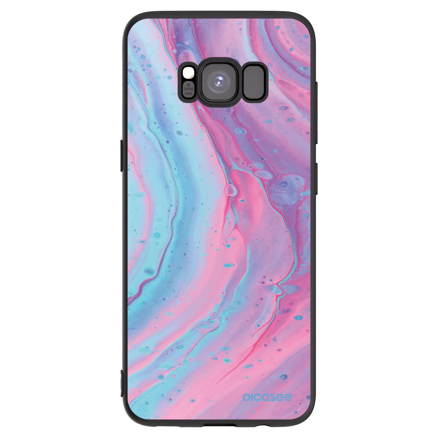 Picasee Μαύρη θήκη σιλικόνης για Samsung Galaxy S8 G950F - Pink liquid