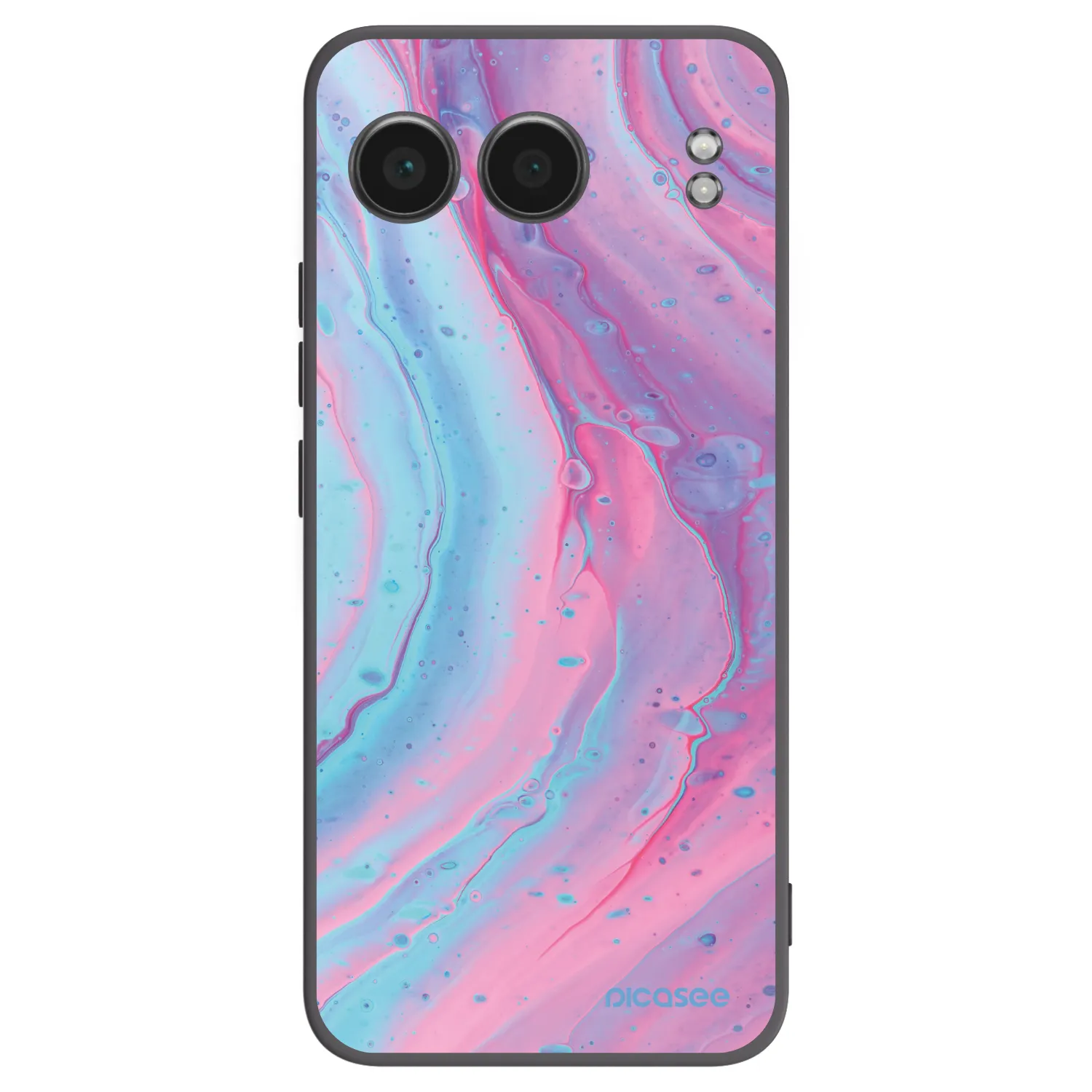 Picasee Μαύρη θήκη σιλικόνης για OnePlus Nord 4 - Pink liquid