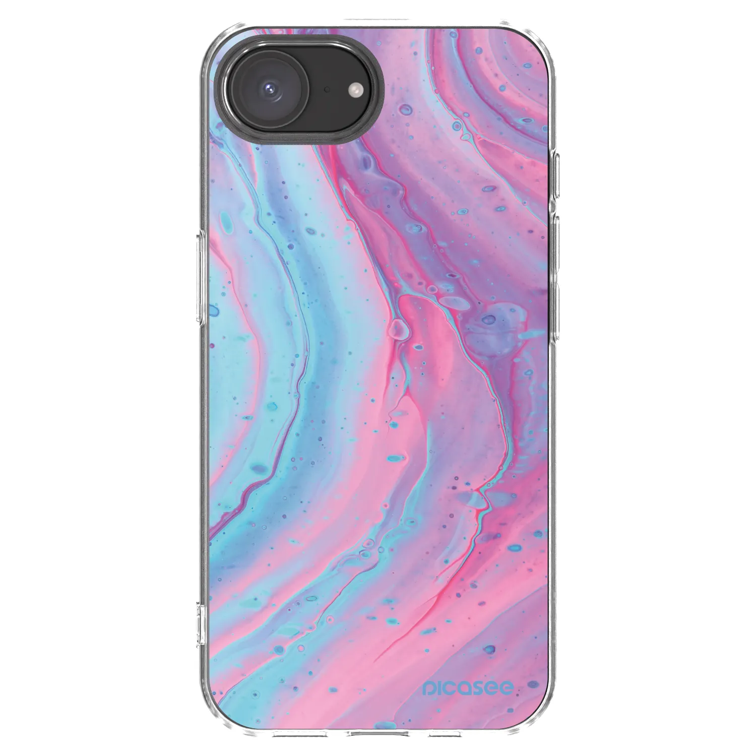 Picasee διαφανής θήκη σιλικόνης Apple iPhone 16e - Pink liquid