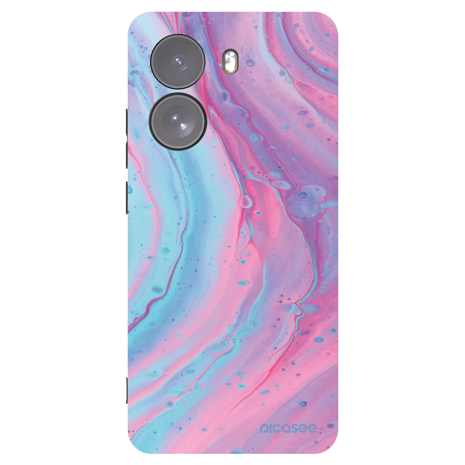 Picasee Μαύρη θήκη σιλικόνης για Xiaomi Poco X7 - Pink liquid