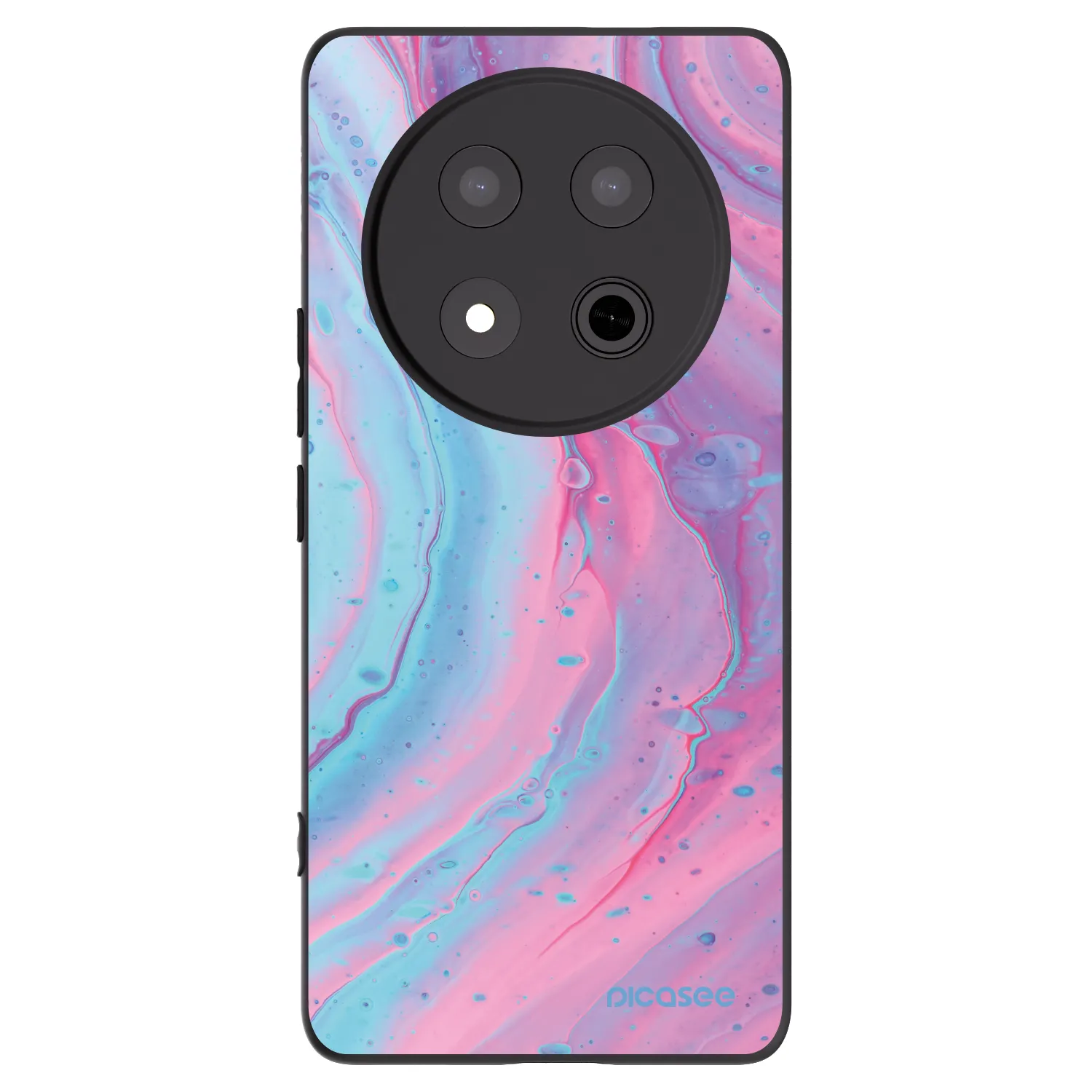 Picasee Μαύρη θήκη σιλικόνης για Honor Magic7 Lite 5G - Pink liquid