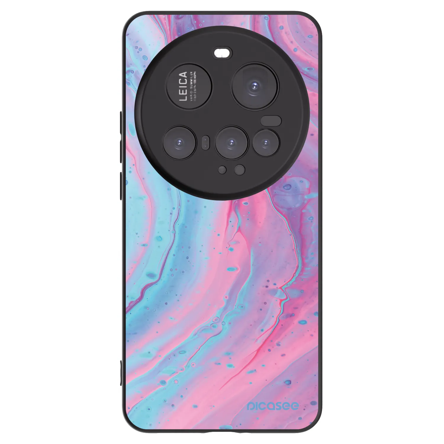 Picasee Μαύρη θήκη σιλικόνης για Xiaomi 15 Ultra - Pink liquid