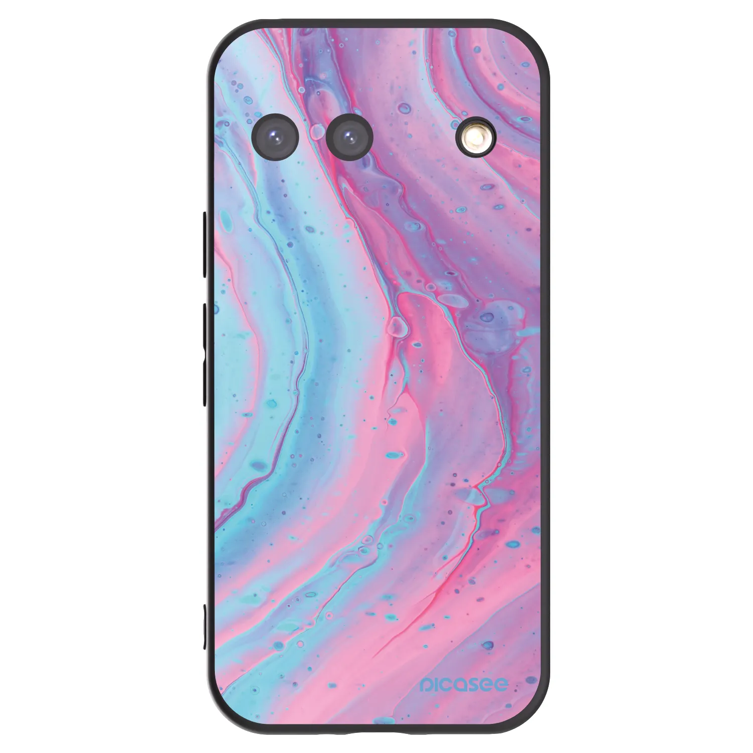 Picasee Μαύρη θήκη σιλικόνης για Google Pixel 9 - Pink liquid