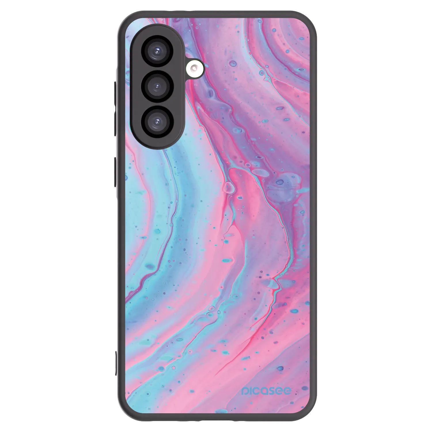 Picasee Μαύρη θήκη σιλικόνης για Samsung Galaxy A26 5G A266B - Pink liquid
