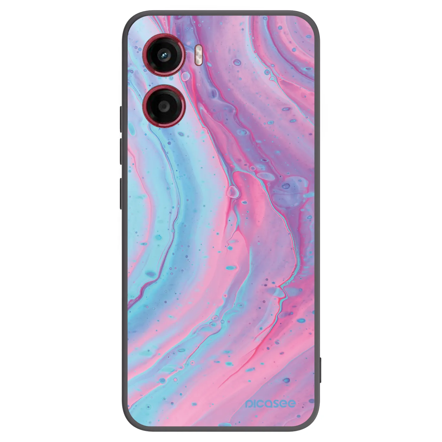 Picasee Μαύρη θήκη σιλικόνης για Motorola Moto G05 - Pink liquid