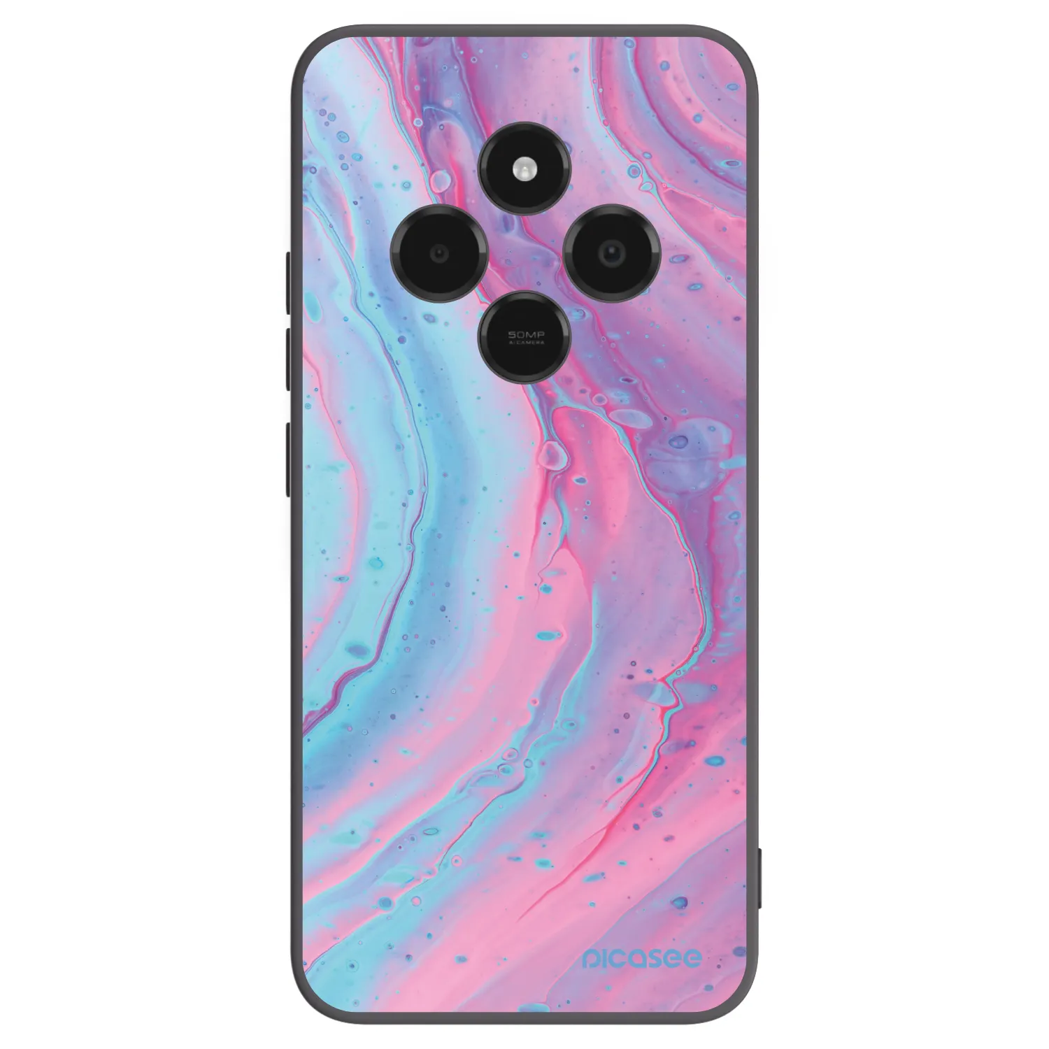 Picasee Μαύρη θήκη σιλικόνης για Xiaomi Poco C75 - Pink liquid