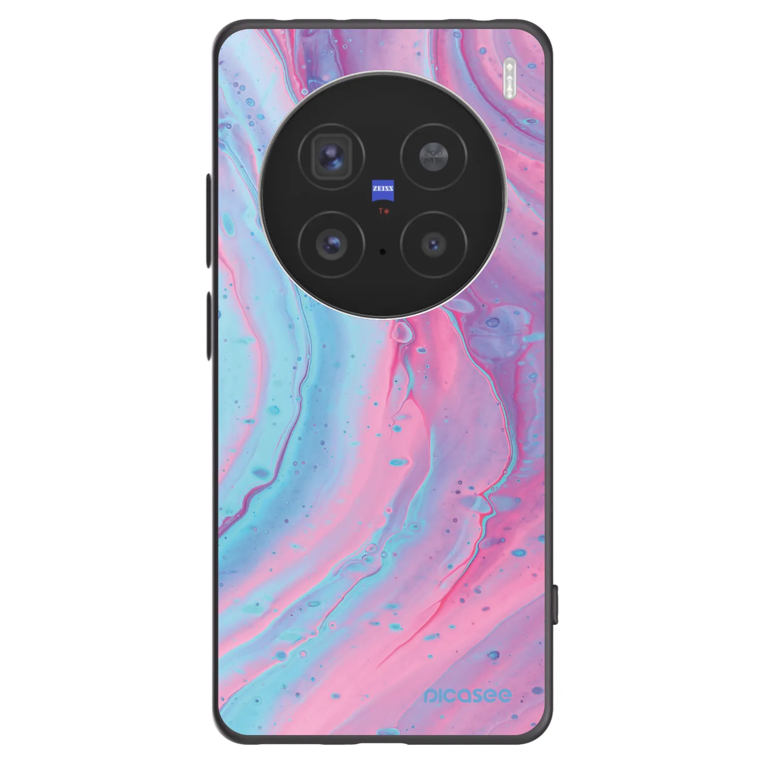 Picasee Μαύρη θήκη σιλικόνης για Vivo X200 Pro - Pink liquid