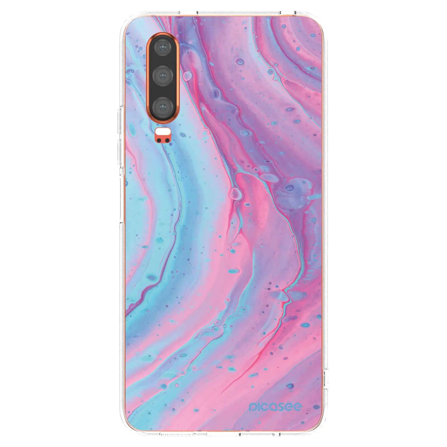 Picasee διαφανής θήκη σιλικόνης Huawei P30 - Pink liquid