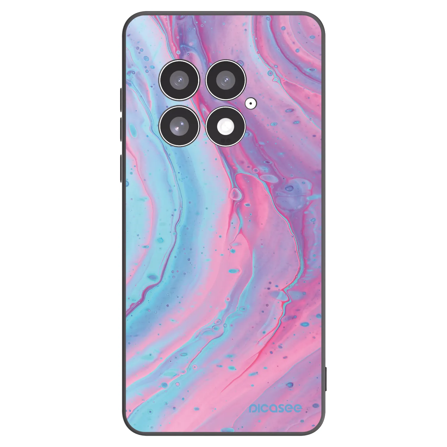 Picasee Μαύρη θήκη σιλικόνης για OnePlus 13 5G - Pink liquid