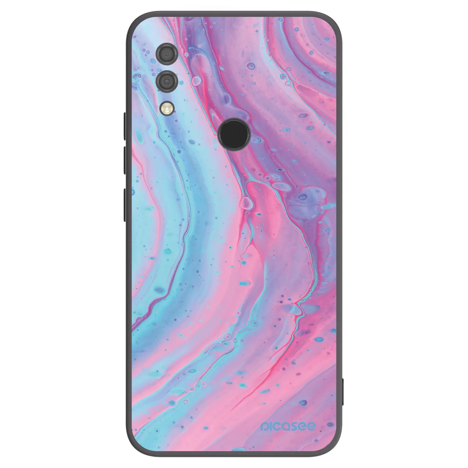 Picasee Μαύρη θήκη σιλικόνης για Xiaomi Redmi 7 - Pink liquid