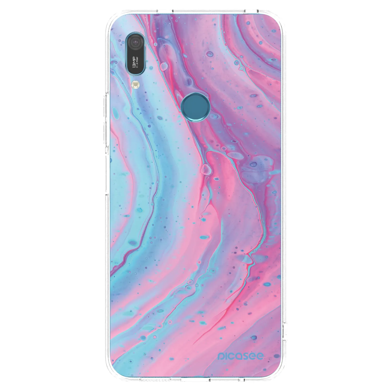 Picasee διαφανής θήκη σιλικόνης Huawei Y6 2019 - Pink liquid