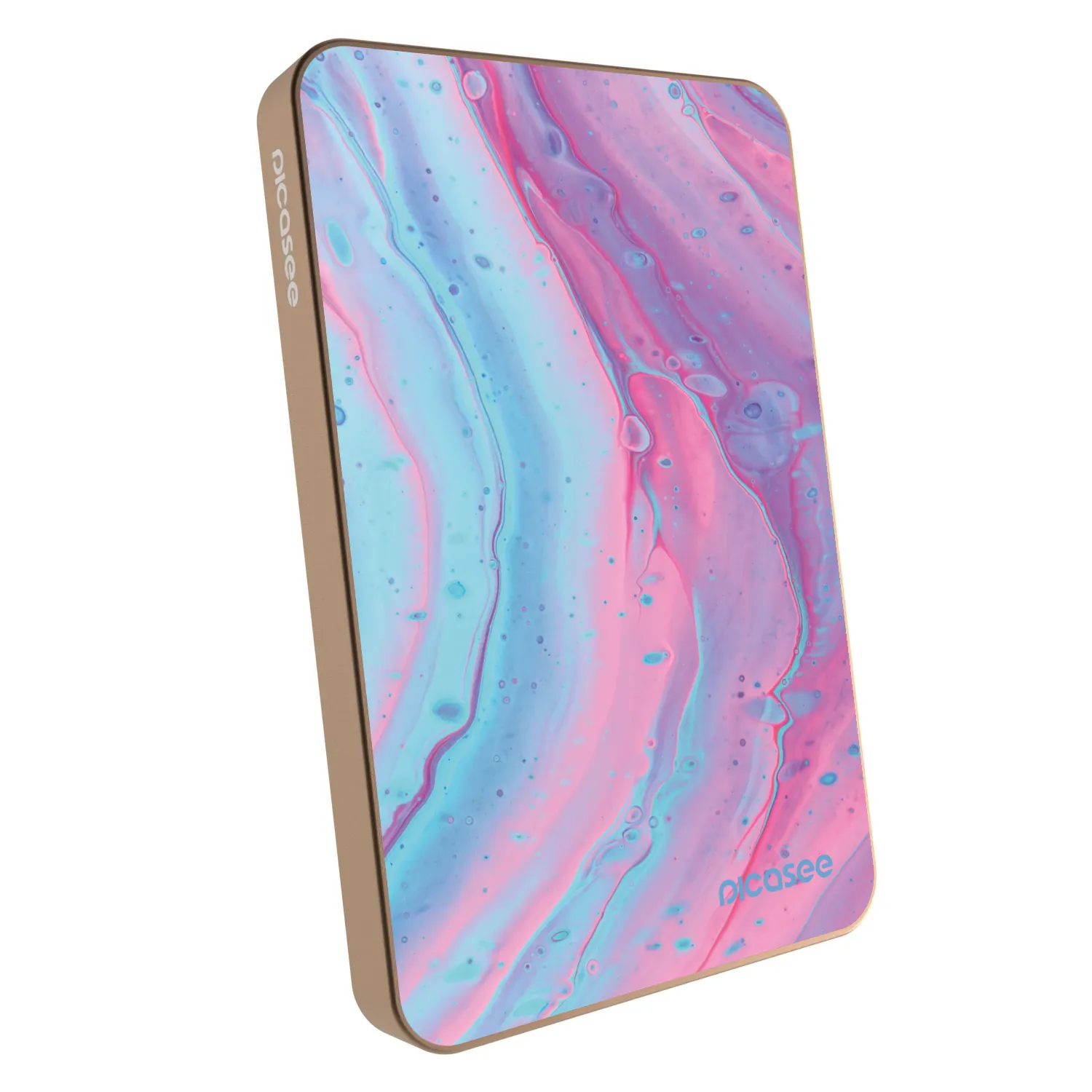 Picasee Powerbank με MagSafe 5 000 mAh Χρυσαφένιος - Pink liquid