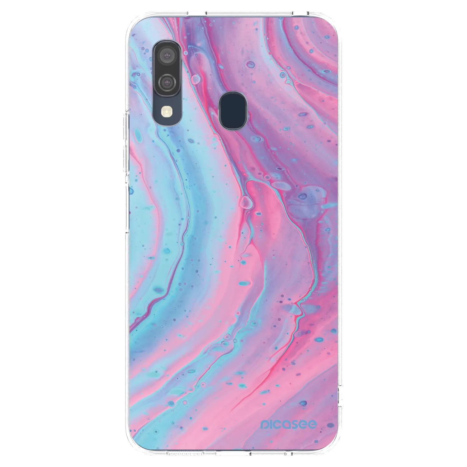 Picasee διαφανής θήκη σιλικόνης Samsung Galaxy A40 A405F - Pink liquid
