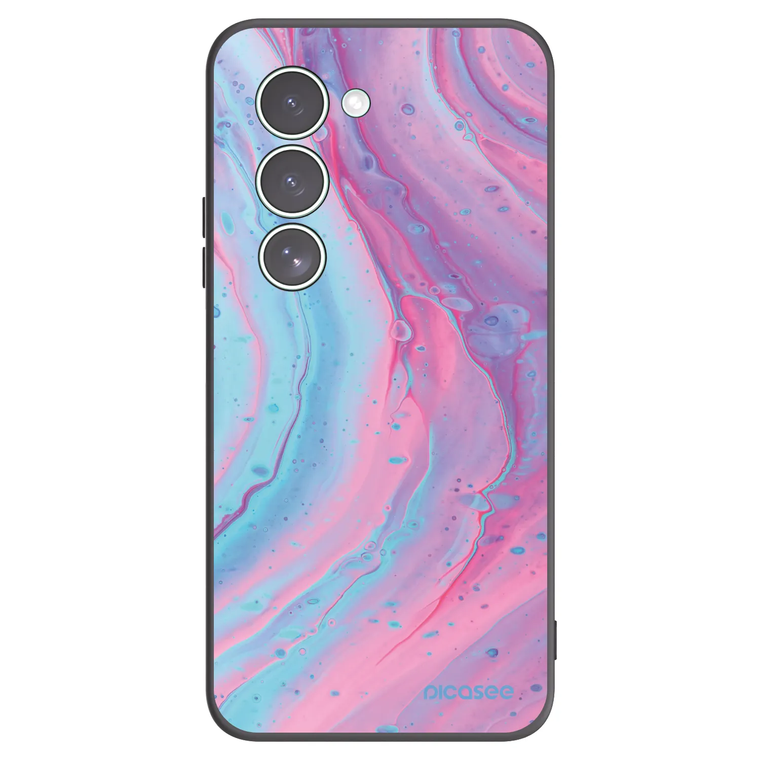 Picasee Μαύρη θήκη σιλικόνης για Xiaomi Redmi 15 5G - Pink liquid