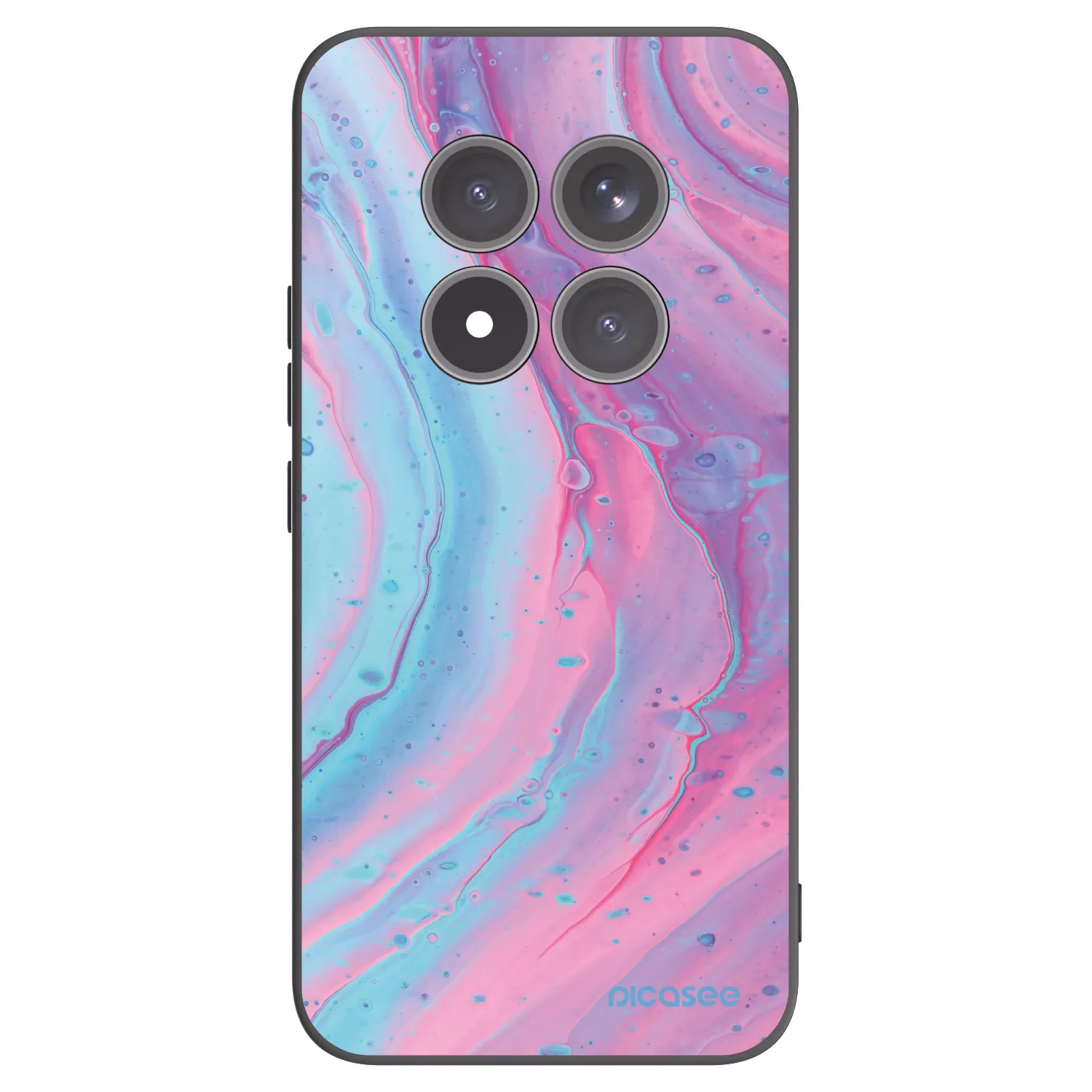 Picasee Μαύρη θήκη σιλικόνης για Xiaomi Redmi Note 15 Pro+ - Pink liquid