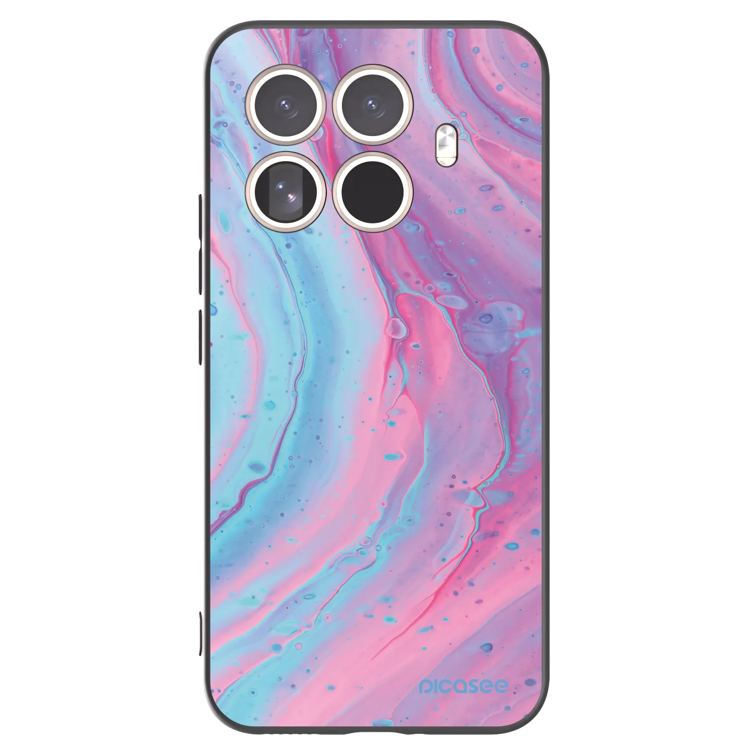 Picasee Μαύρη θήκη σιλικόνης για Xiaomi 15T Pro - Pink liquid