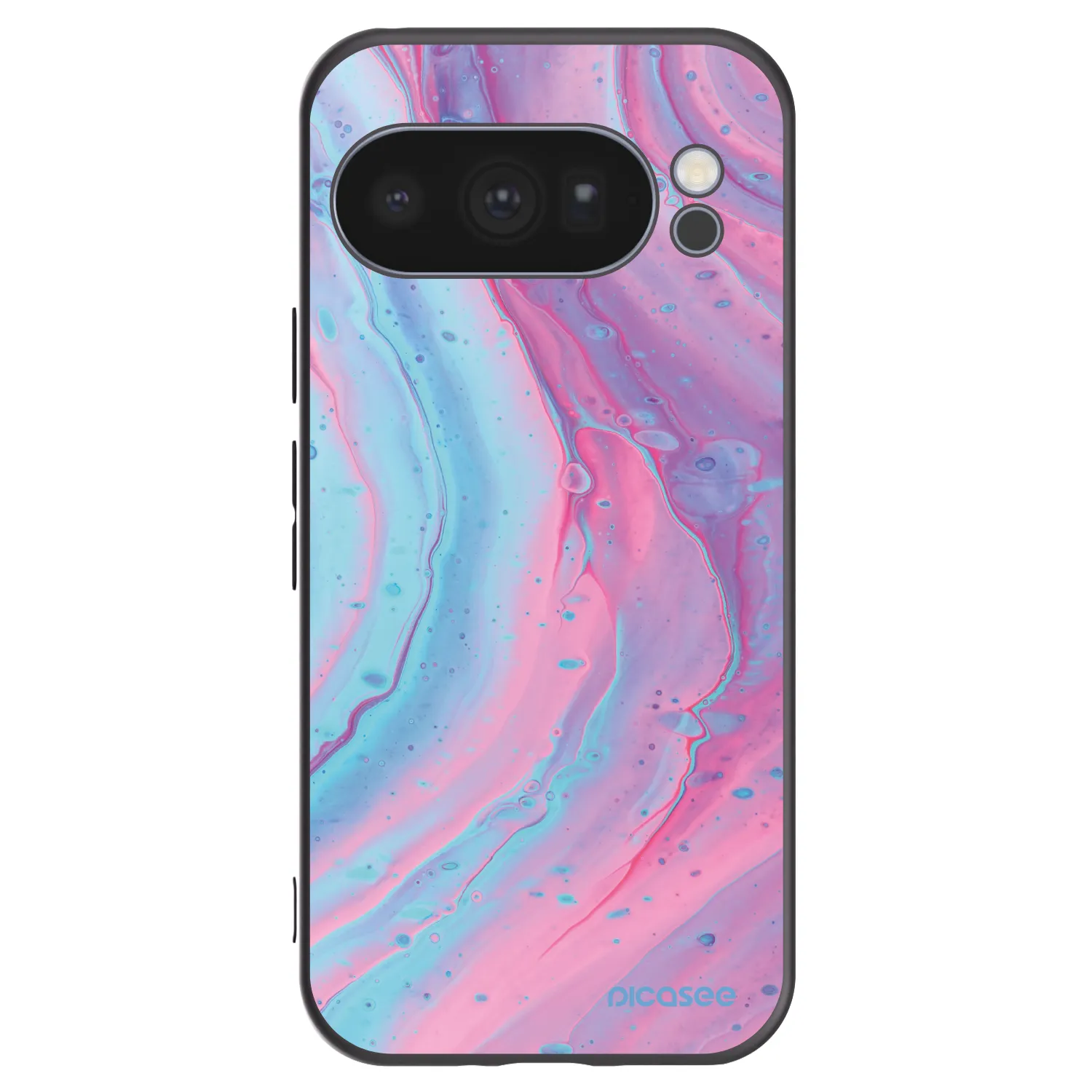 Picasee Μαύρη θήκη σιλικόνης για Google Pixel 10 Pro - Pink liquid
