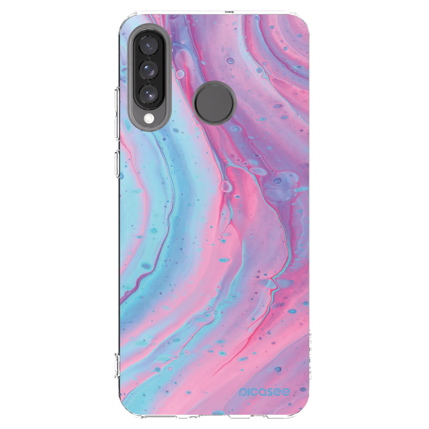 Picasee διαφανής θήκη σιλικόνης Huawei P30 Lite - Pink liquid