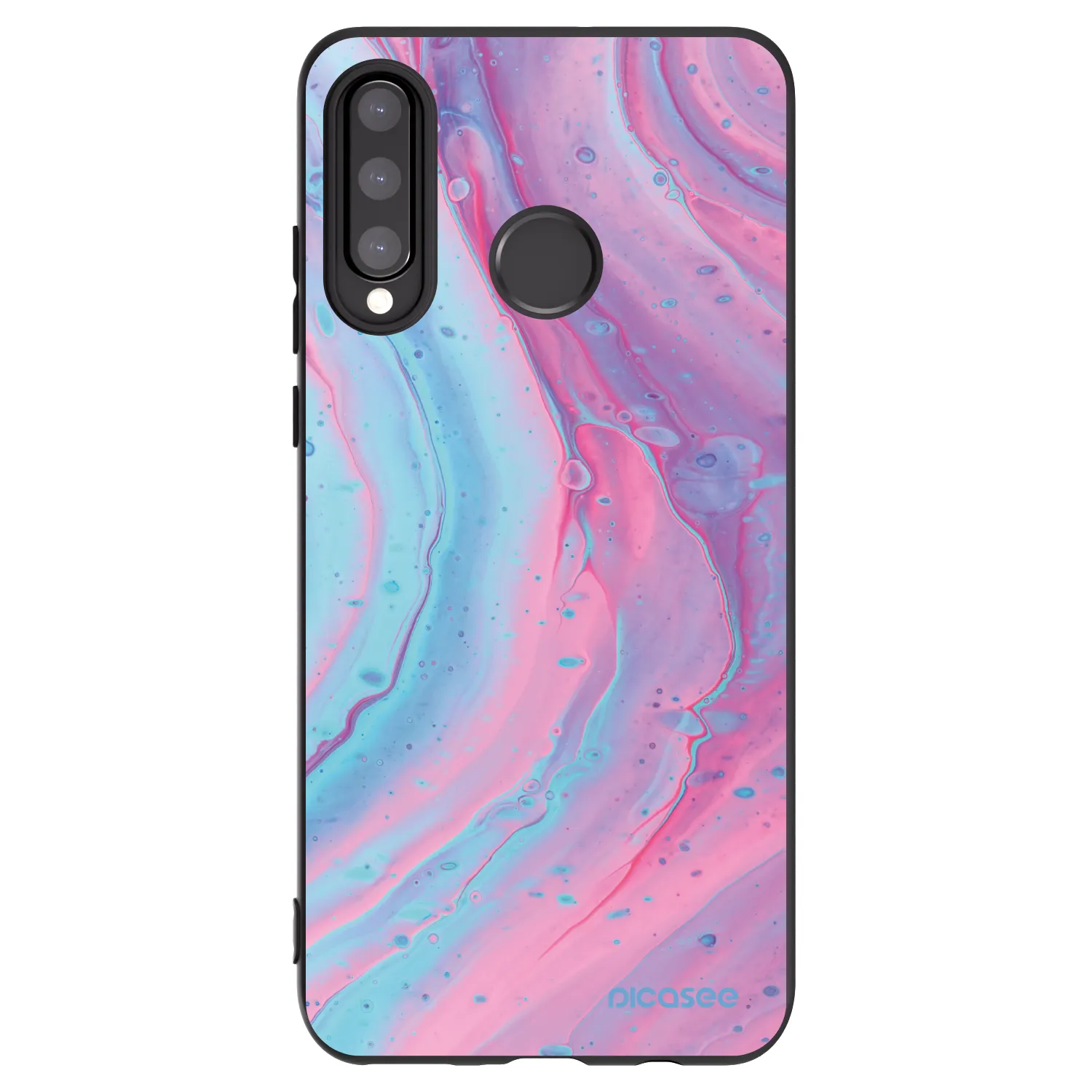 Picasee Μαύρη θήκη σιλικόνης για Huawei P30 Lite - Pink liquid