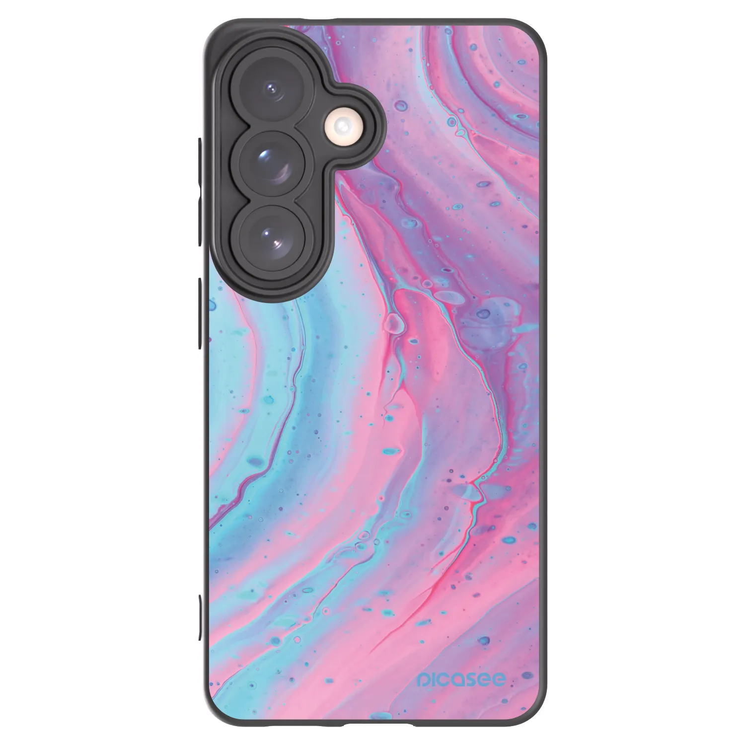 Picasee Μαύρη θήκη σιλικόνης για Samsung Galaxy S26 - Pink liquid